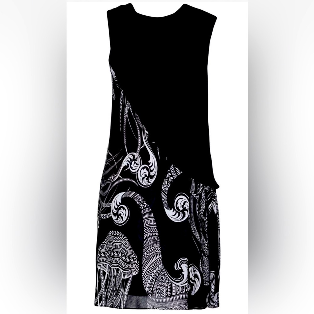 VERSACE COLLECTION Black And White Layered Dress Size 44 New With Tags!
